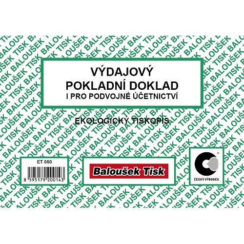 ET050 - Výdajový pokladní doklad i pro PÚ A6