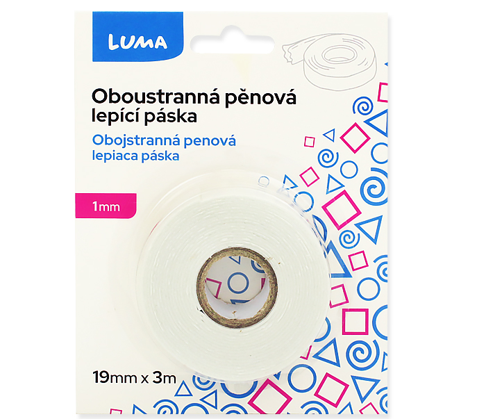 Lepící páska oboustranná montážní 19mm x 3m LUMA