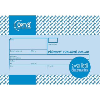 1039 - Příjmový doklad A6, 2x50 listů čísl.