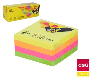 Bloček samolepící kostka STICK UP 76 x 76mm 4x100l NEON DELI EA03003