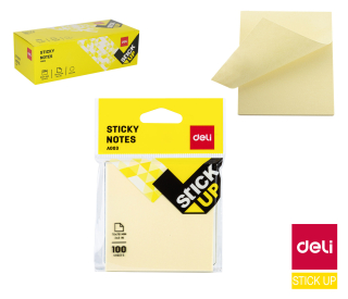 Bloček samolepící STICK UP žlutý 76 x 76mm DELI EA00352