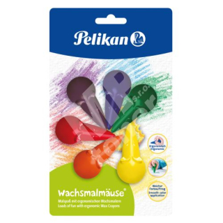 Voskové pastelky Pelikan Myška, sada 6ks