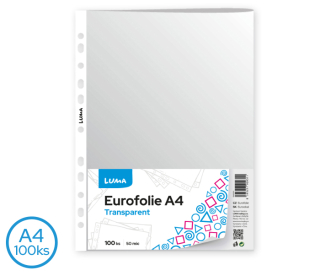 Eurofólie A4 - transparentní 100ks LUMA