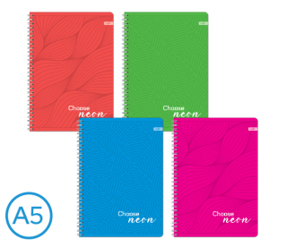 Blok spirála A5 NEON linka 60l mix 