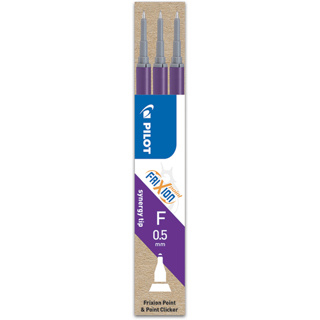 Pilot, Náplň do Rollerů FriXion Point, 3 ks, (F) tenký, fialová